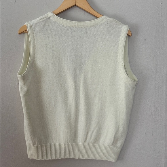 Sag Harbor Ivory V-Neck button Sweater Vest large - Picture 3 of 4